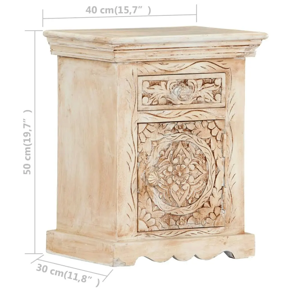 Bedside Cabinet 40x30x50 cm Solid Mango Wood 249876