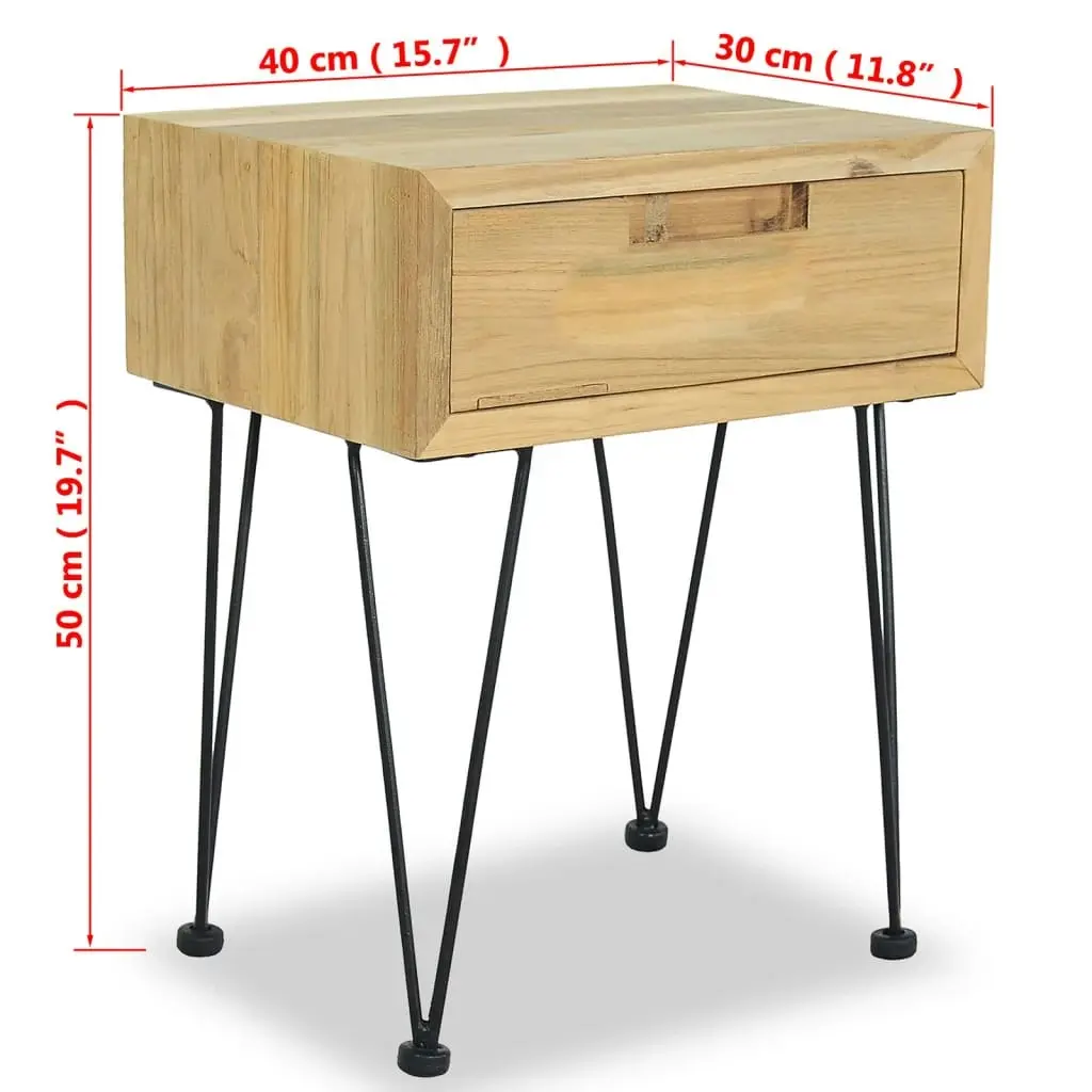 Bedside Cabinet 40x30x50 cm Solid Teak 244576