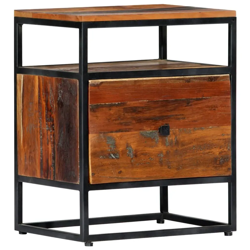 Bedside Cabinet 40x30x50 cm Solid Reclaimed Wood and Steel 282725