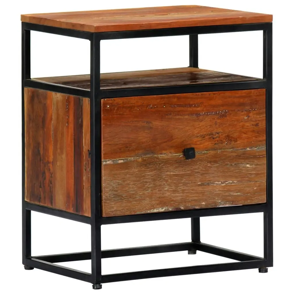 Bedside Cabinet 40x30x50 cm Solid Reclaimed Wood and Steel 282725