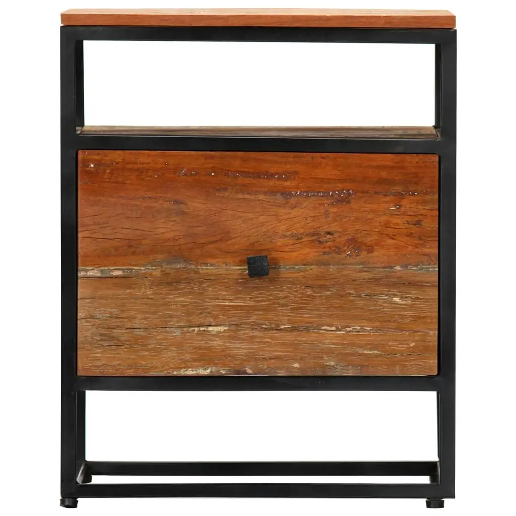 Bedside Cabinet 40x30x50 cm Solid Reclaimed Wood and Steel 282725