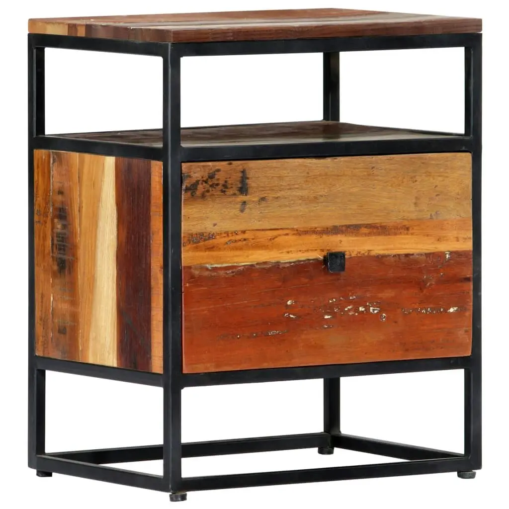 Bedside Cabinet 40x30x50 cm Solid Reclaimed Wood and Steel 282725