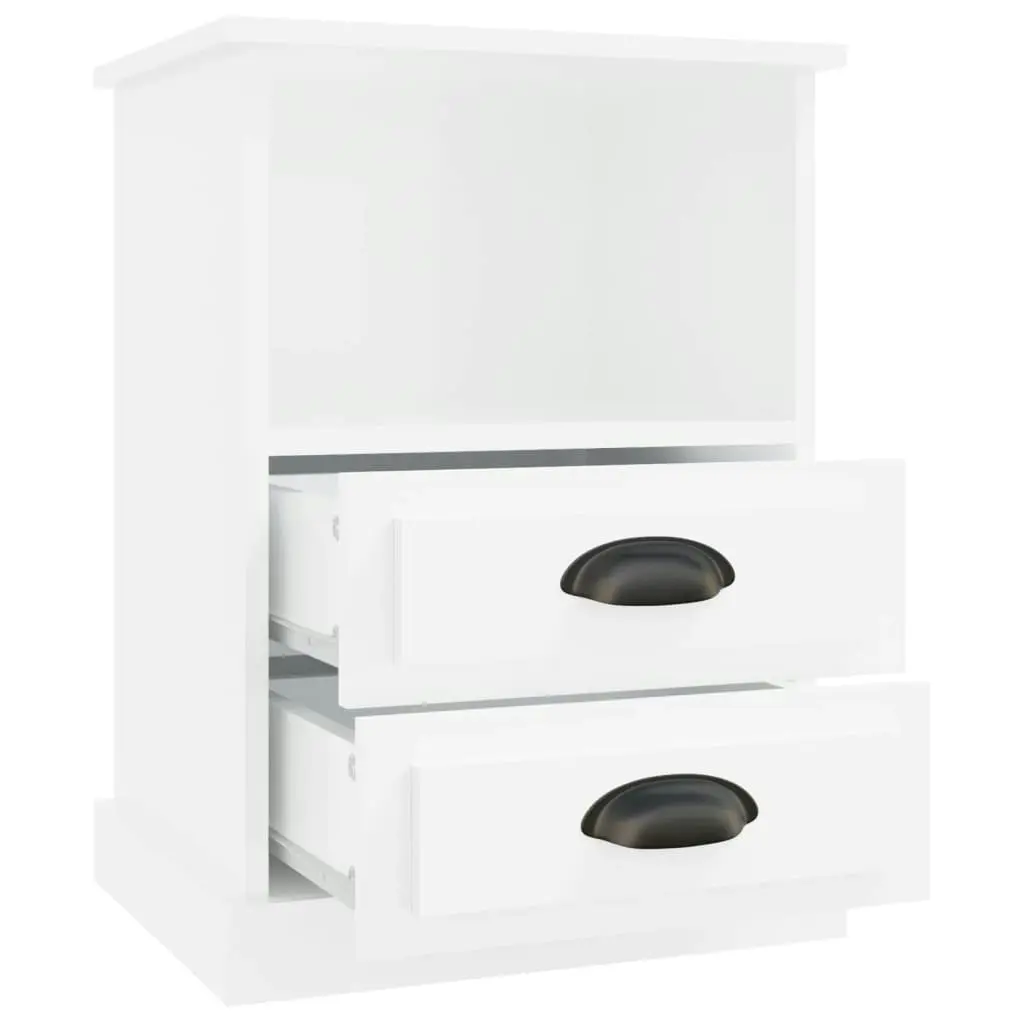 Bedside Cabinet High Gloss White 43x36x60 cm 816332