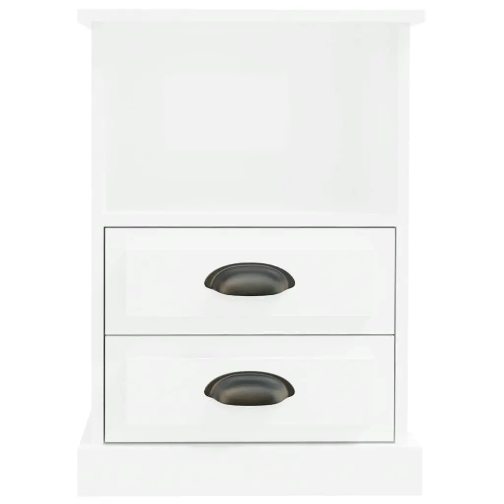 Bedside Cabinet High Gloss White 43x36x60 cm 816332