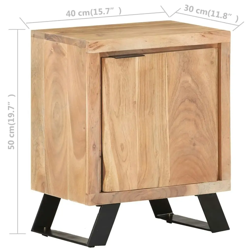 Bedside Cabinet 40x30x50 cm Solid Acacia Wood with Live Edges 323519