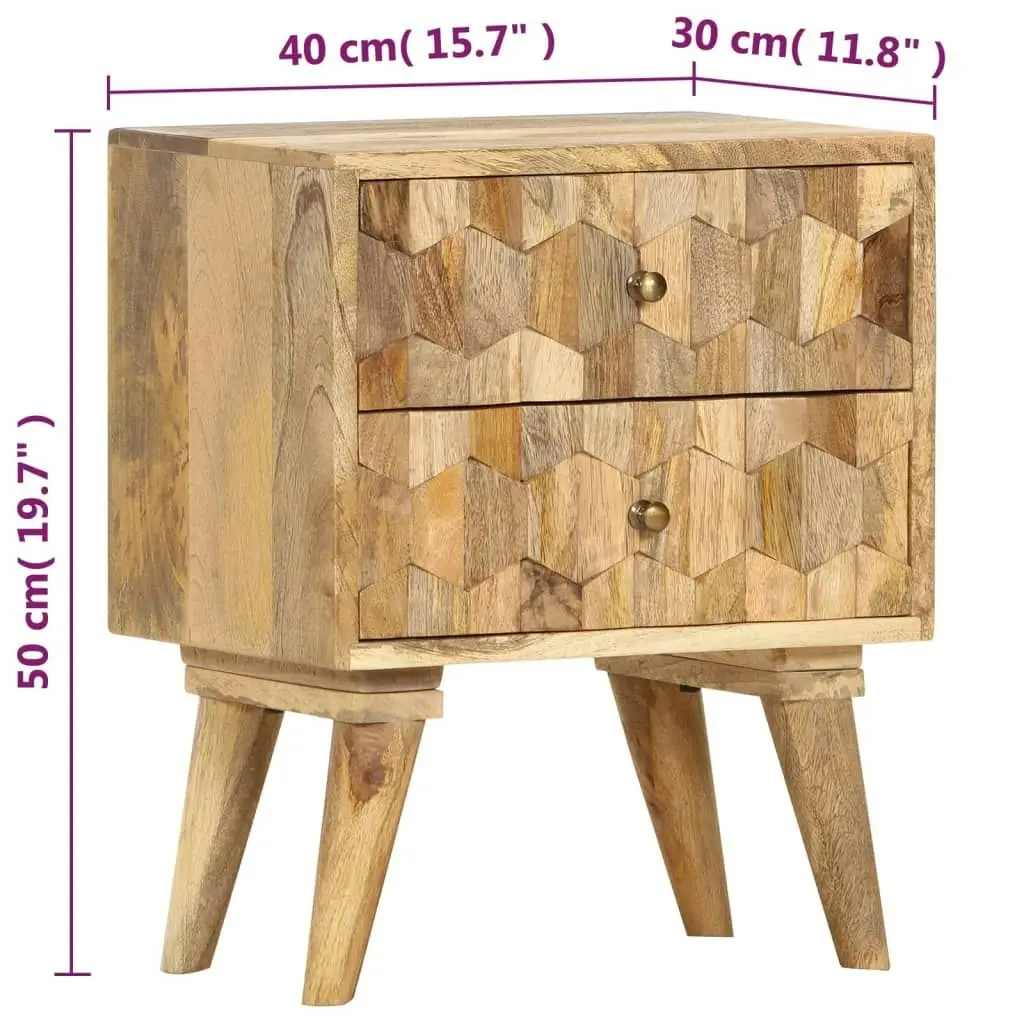 Bedside Cabinet 40x30x50 cm Solid Mango Wood 286125