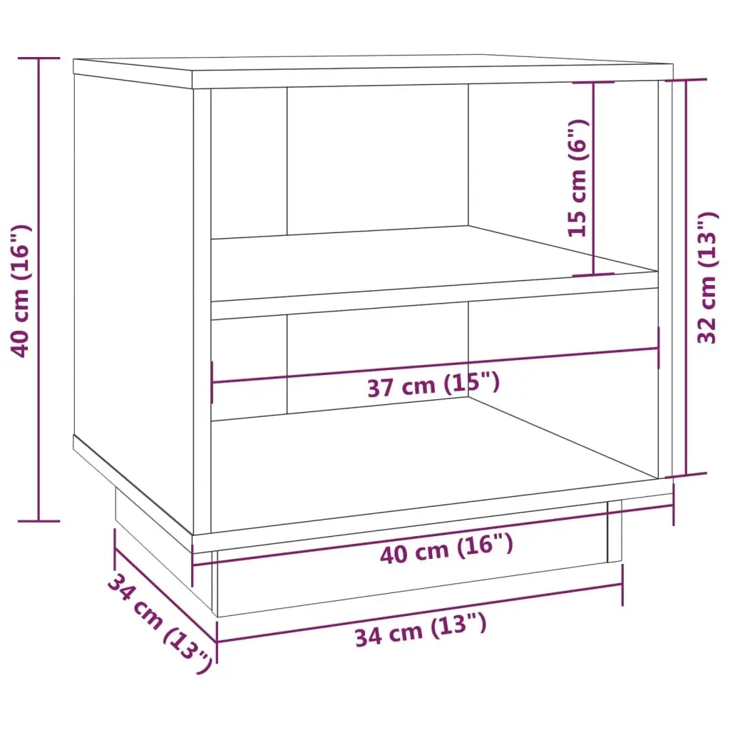 Bedside Cabinet 40x34x40 cm Solid Wood Pine 813325