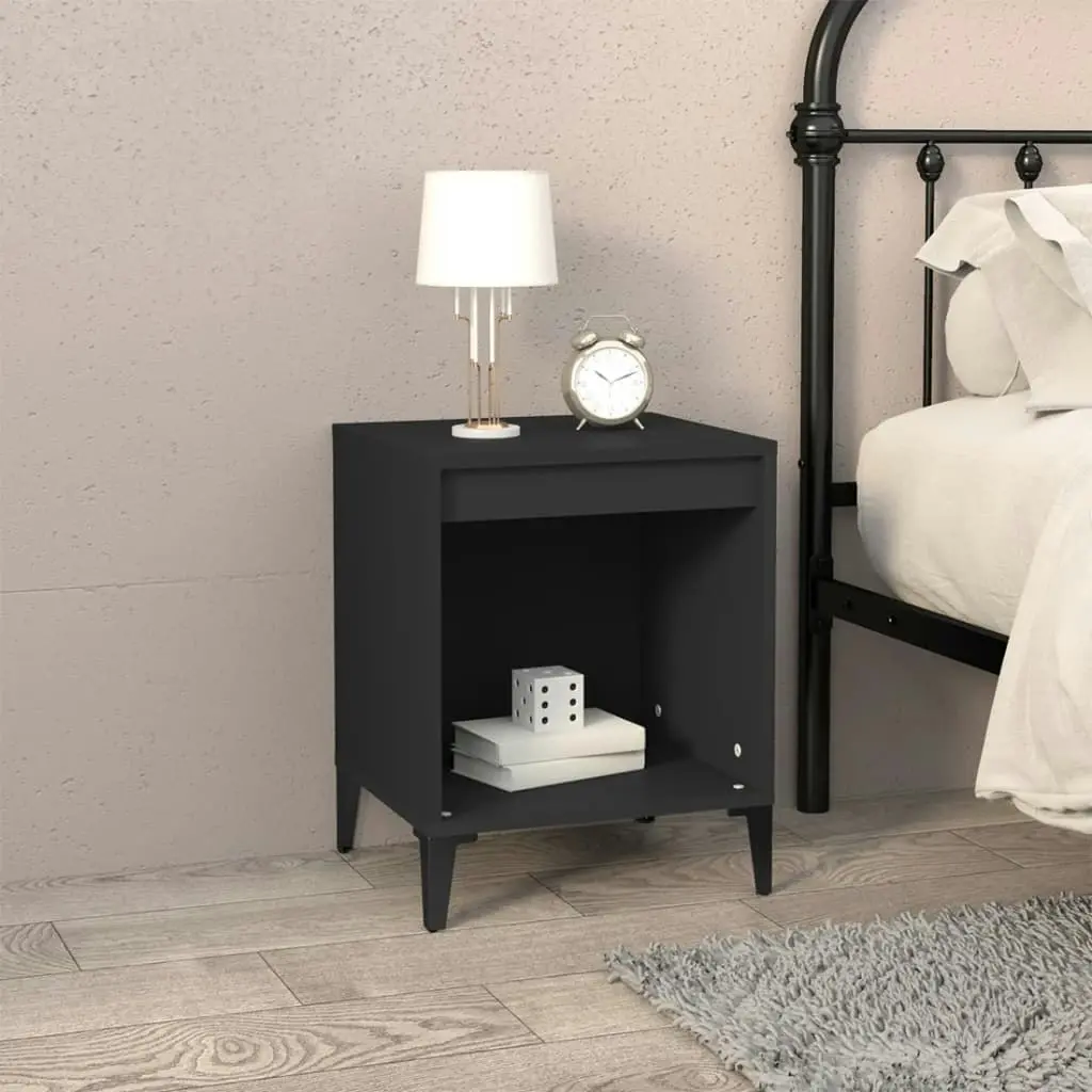 Bedside Cabinet Black 40x35x50 cm 821876