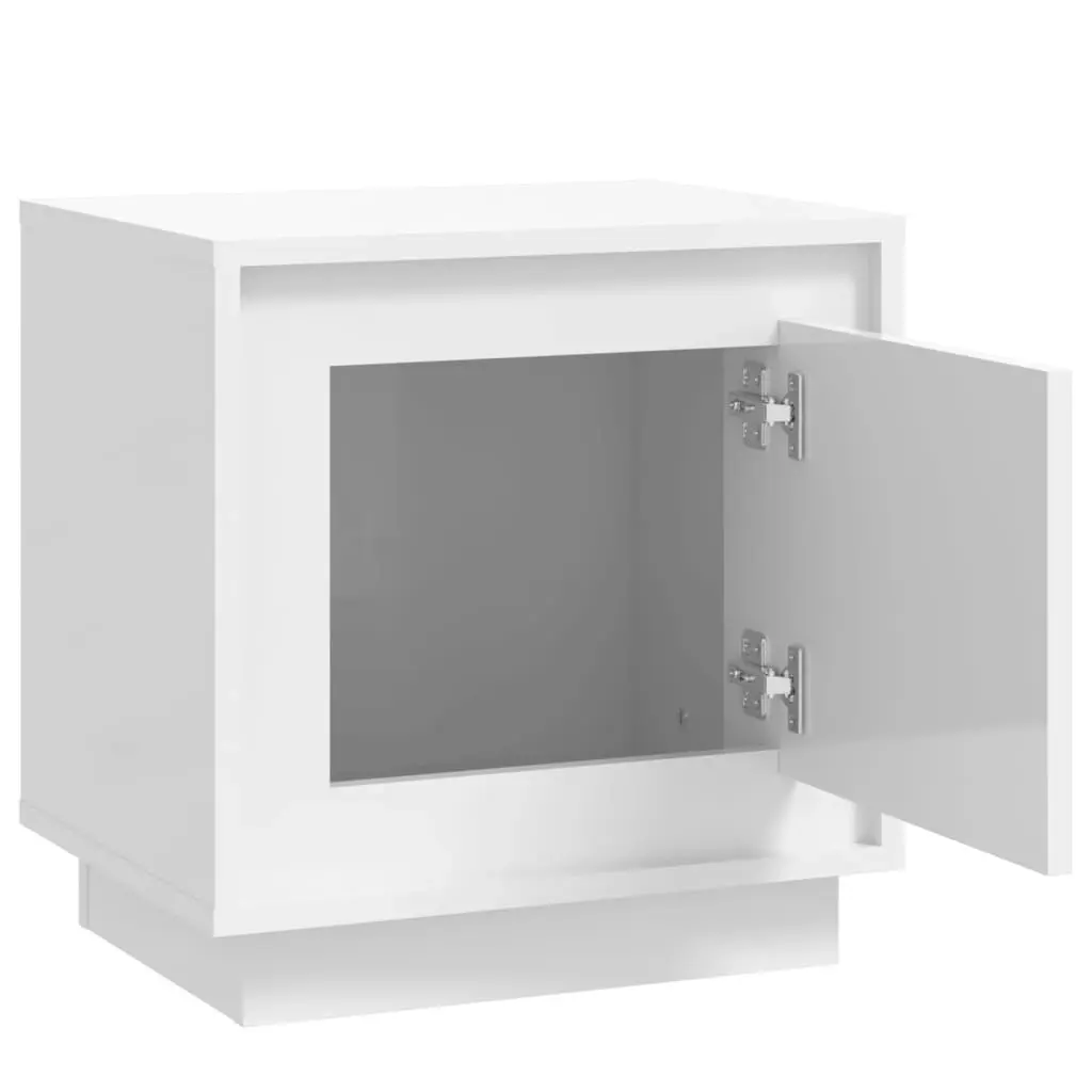 Bedside Cabinet High Gloss White 44x35x45 cm Engineered Wood 819840