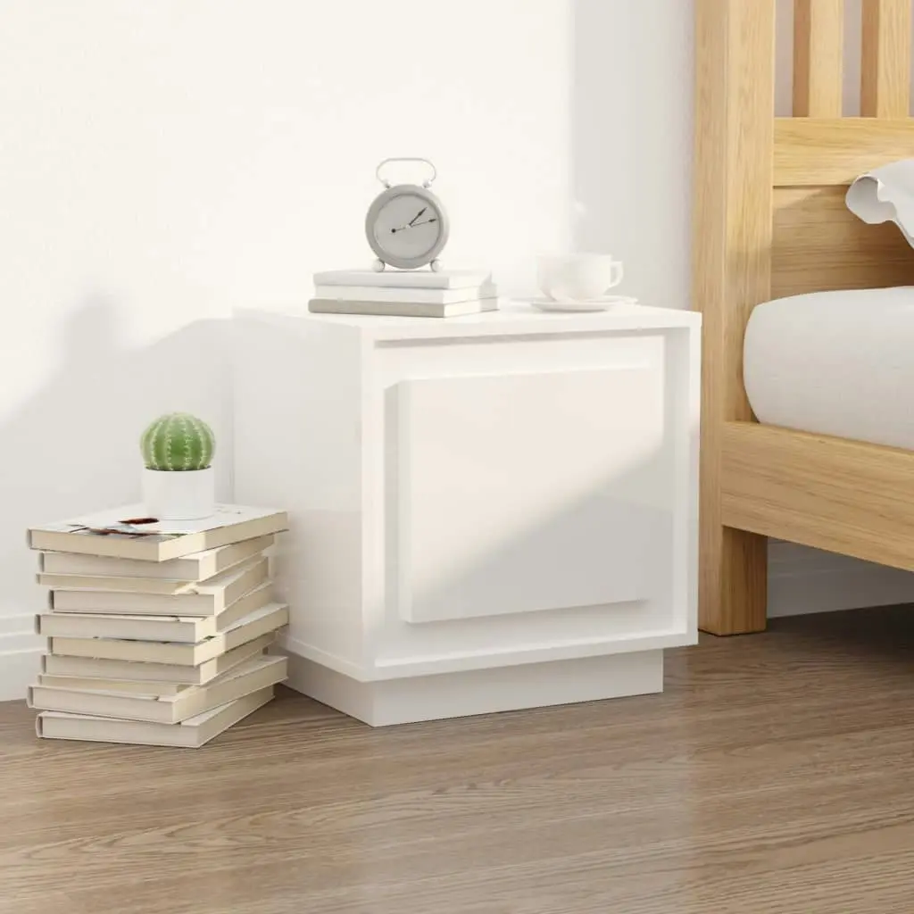 Bedside Cabinet High Gloss White 44x35x45 cm Engineered Wood 819840