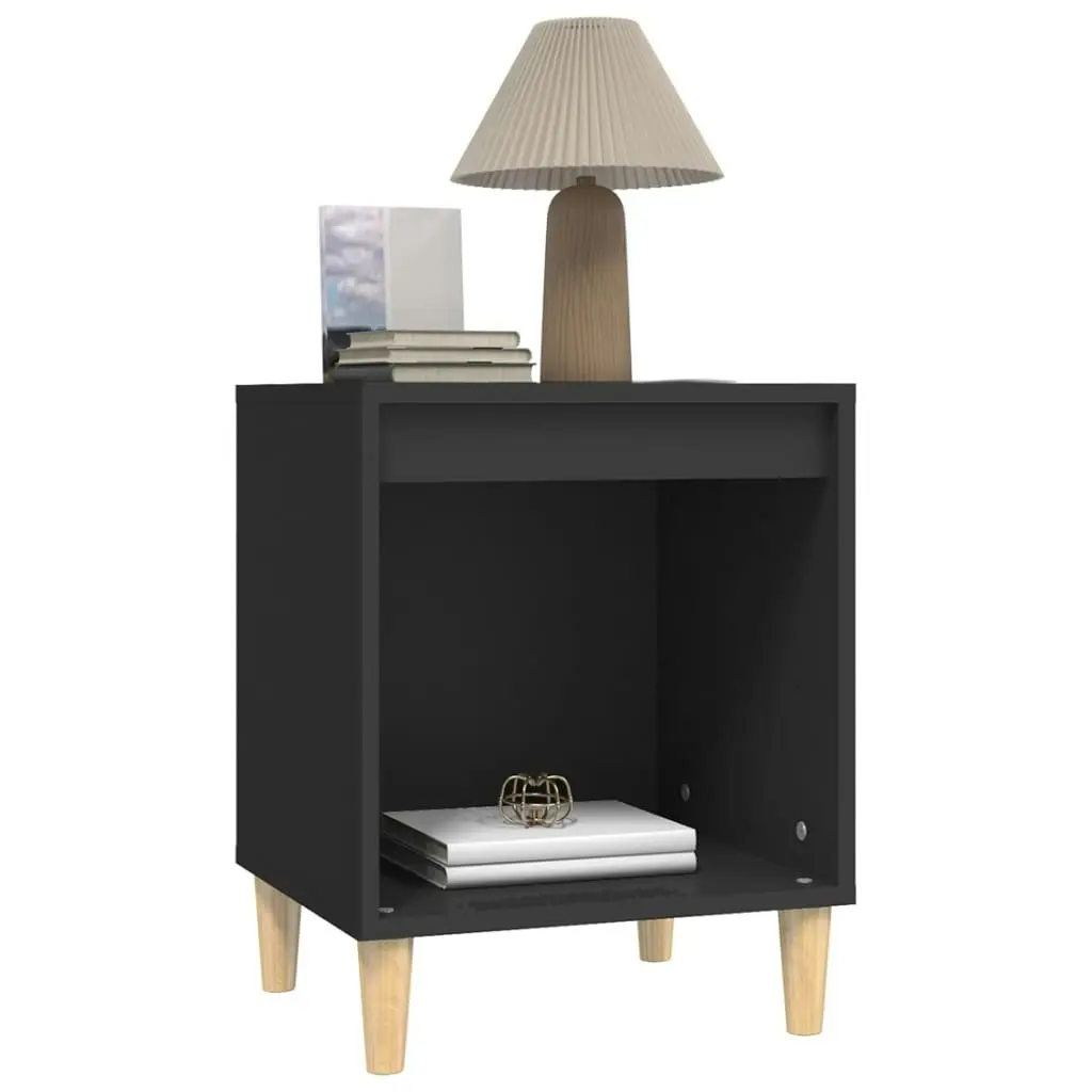 Bedside Cabinet Black 40x35x50 cm Engineered Wood 821860