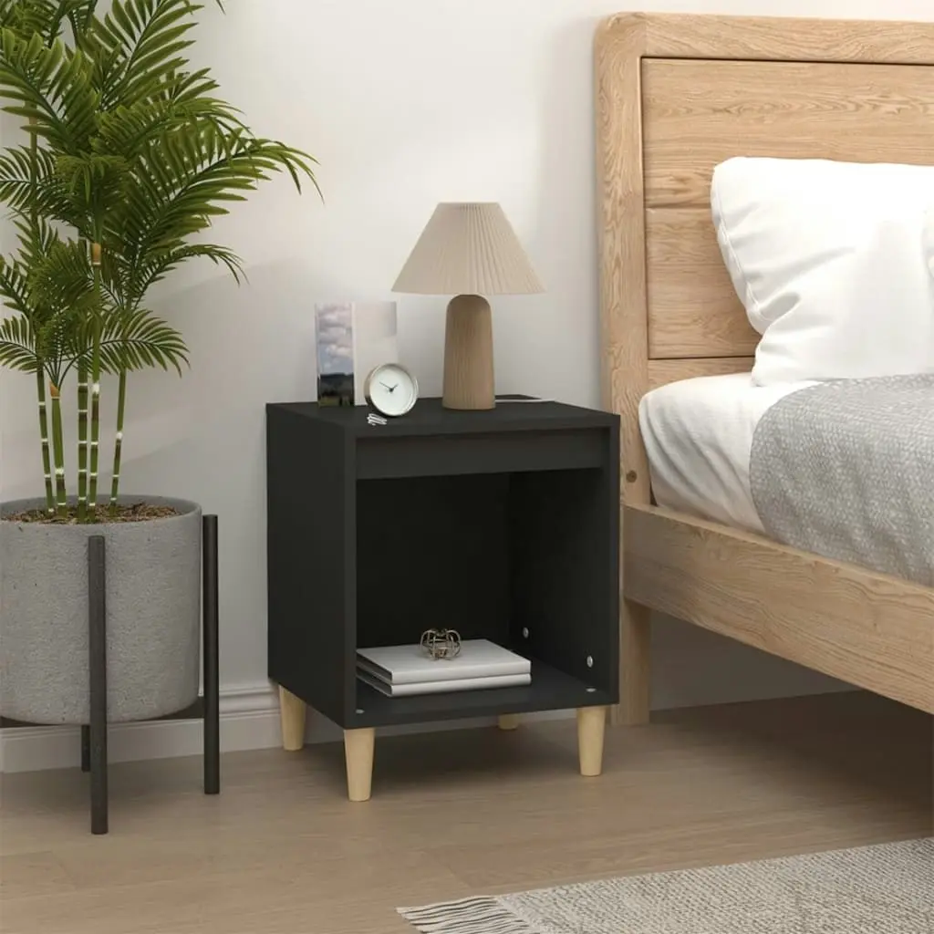 Bedside Cabinet Black 40x35x50 cm Engineered Wood 821860