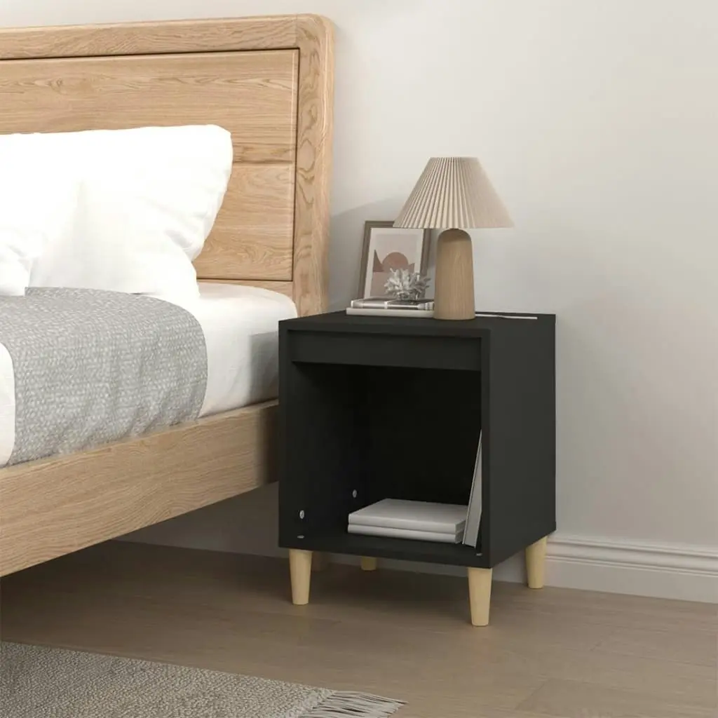 Bedside Cabinet Black 40x35x50 cm Engineered Wood 821860