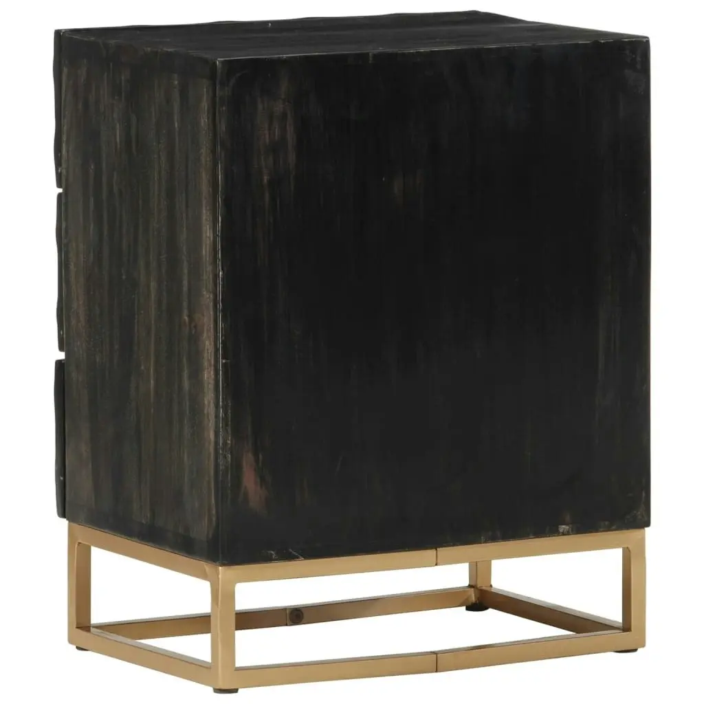 Bedside Cabinet Black 40x29x50 cm Solid Wood Mango 351680