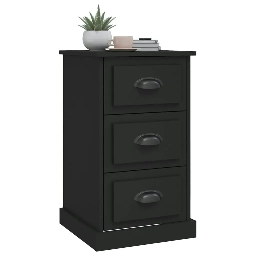 Bedside Cabinet Black 39x39x67 cm Engineered Wood 816161