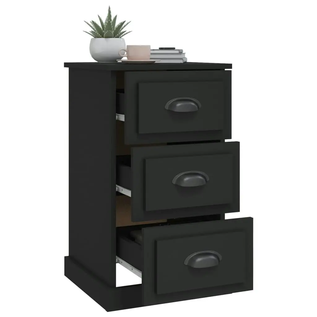 Bedside Cabinet Black 39x39x67 cm Engineered Wood 816161