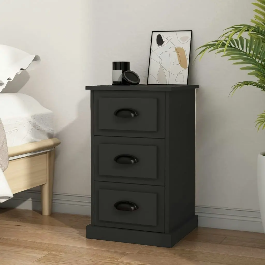 Bedside Cabinet Black 39x39x67 cm Engineered Wood 816161