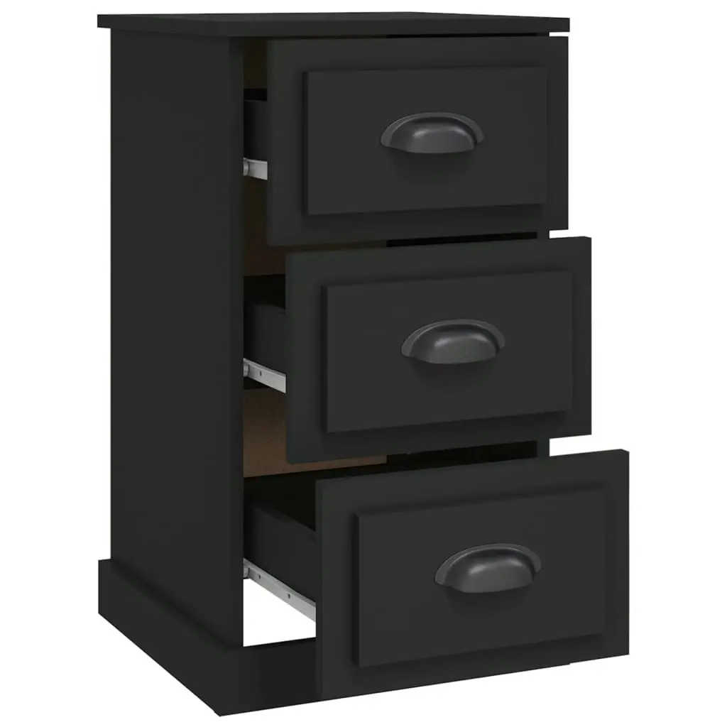 Bedside Cabinet Black 39x39x67 cm Engineered Wood 816161