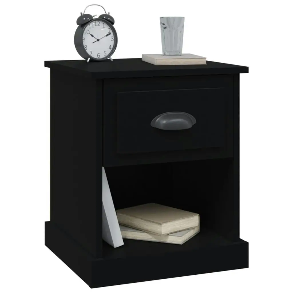 Bedside Cabinet Black 39x39x47.5 cm Engineered Wood 816130