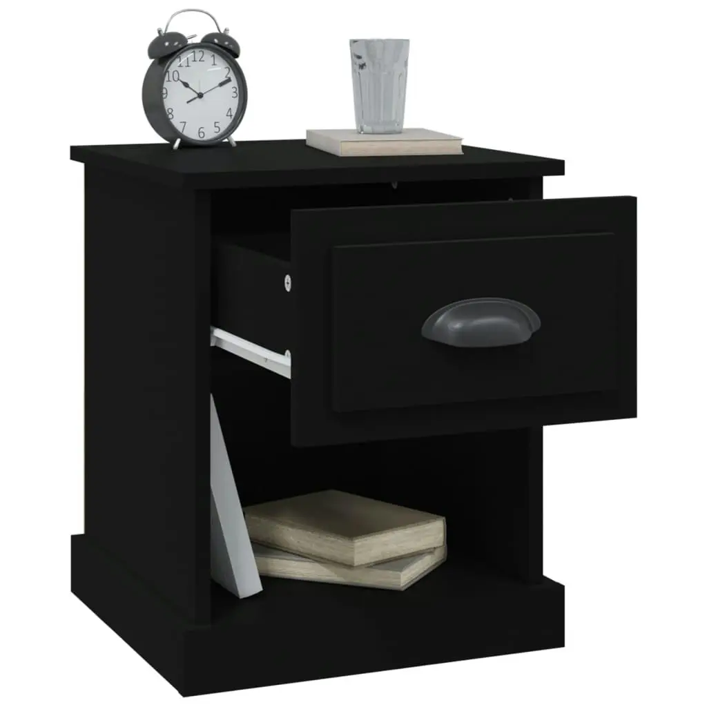 Bedside Cabinet Black 39x39x47.5 cm Engineered Wood 816130