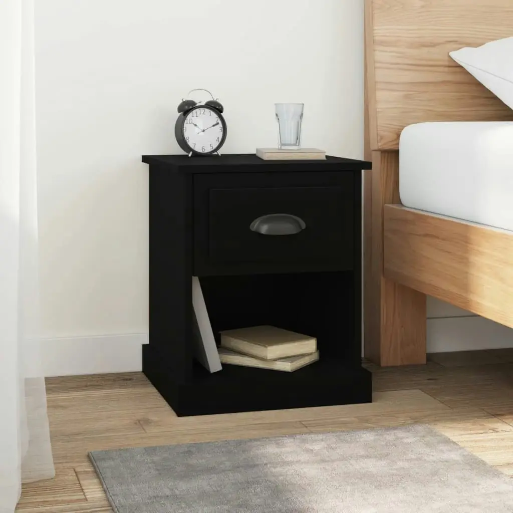 Bedside Cabinet Black 39x39x47.5 cm Engineered Wood 816130