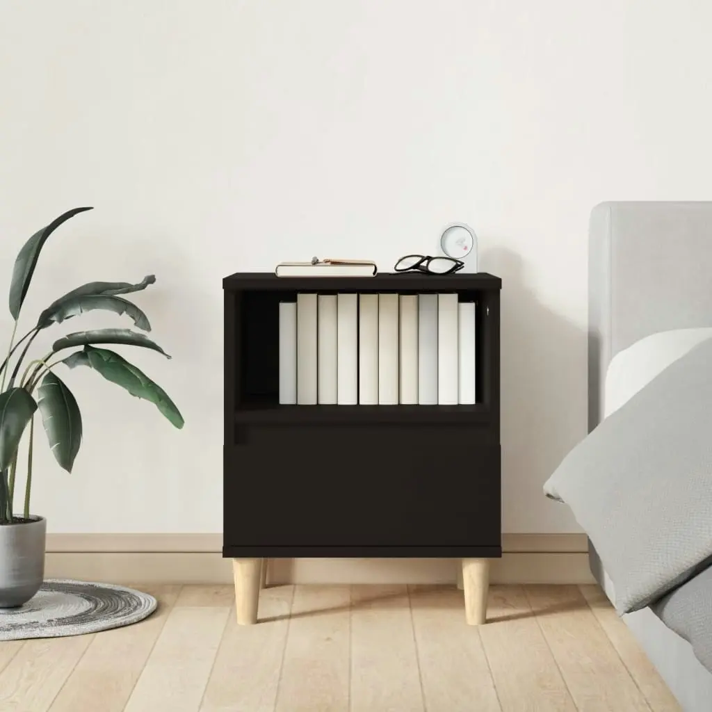 Bedside Cabinet Black 40x35x50 cm 821796