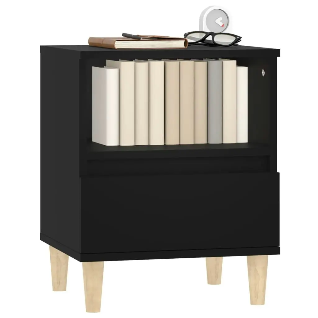 Bedside Cabinet Black 40x35x50 cm 821796