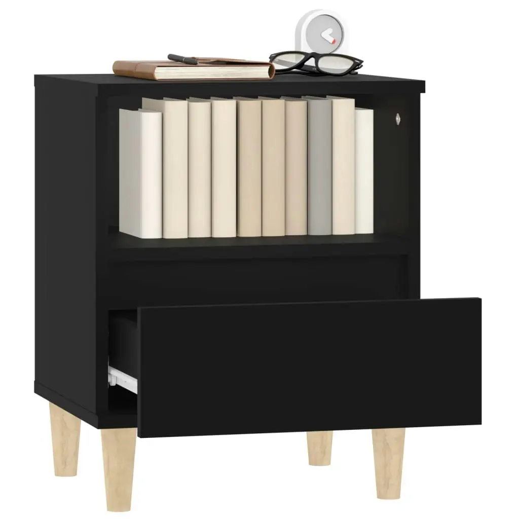 Bedside Cabinet Black 40x35x50 cm 821796