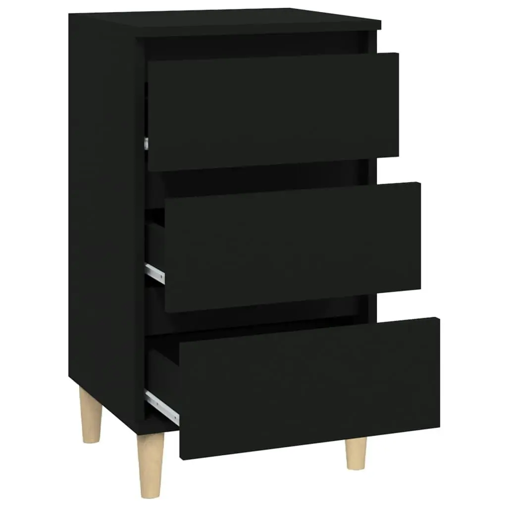 Bedside Cabinet Black 40x35x70 cm Engineered Wood 819661