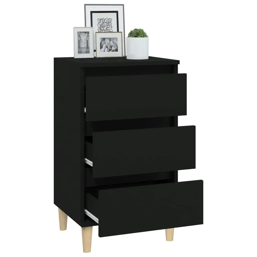 Bedside Cabinet Black 40x35x70 cm Engineered Wood 819661