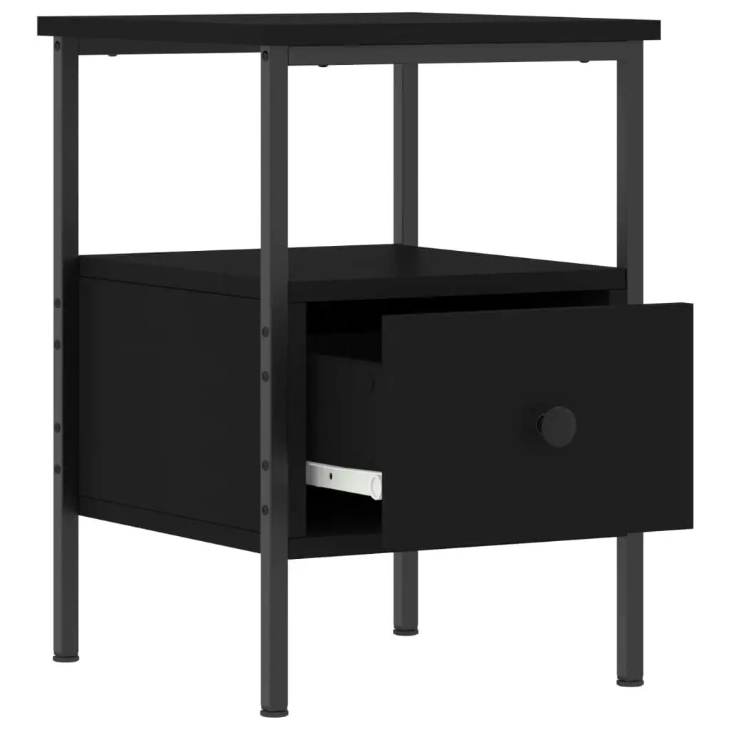 Bedside Cabinet Black 34x36x50 cm Engineered Wood 826043