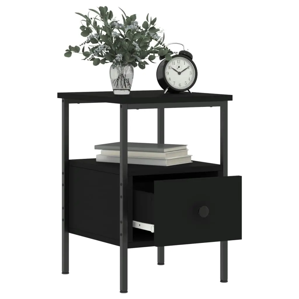 Bedside Cabinet Black 34x36x50 cm Engineered Wood 826043