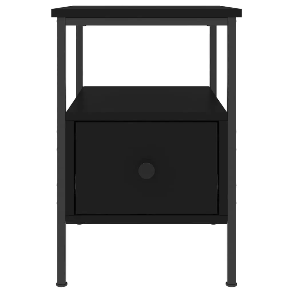 Bedside Cabinet Black 34x36x50 cm Engineered Wood 826043