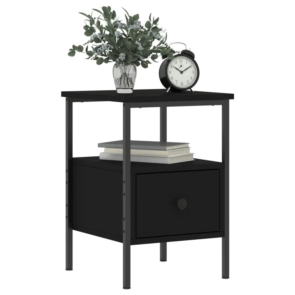 Bedside Cabinet Black 34x36x50 cm Engineered Wood 826043