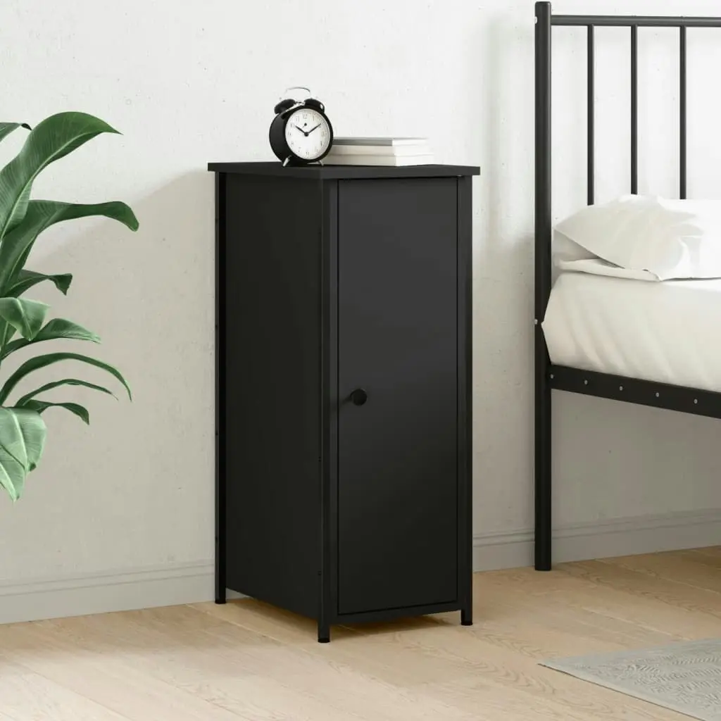 Bedside Cabinet Black 32x42x80 cm Engineered Wood 825963