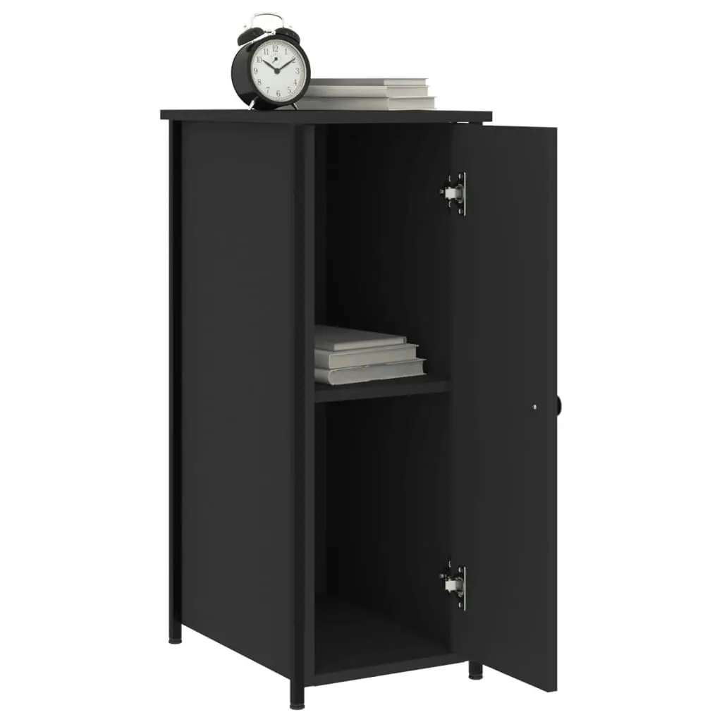 Bedside Cabinet Black 32x42x80 cm Engineered Wood 825963