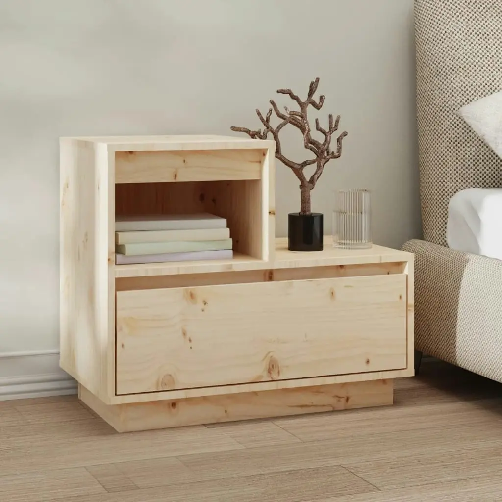 Bedside Cabinet 60x34x51 cm Solid Wood Pine 814374