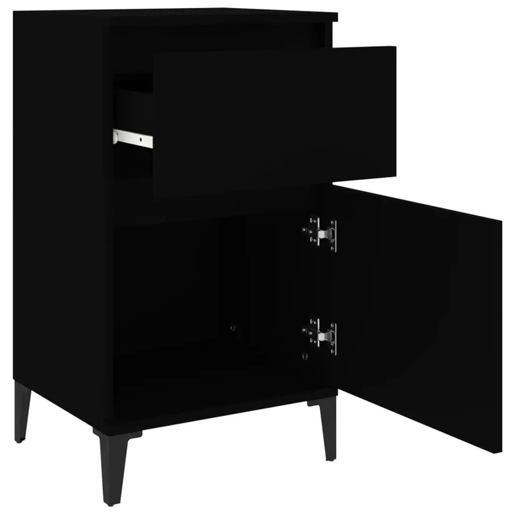 Bedside Cabinet Black 40x35x70 cm 819710