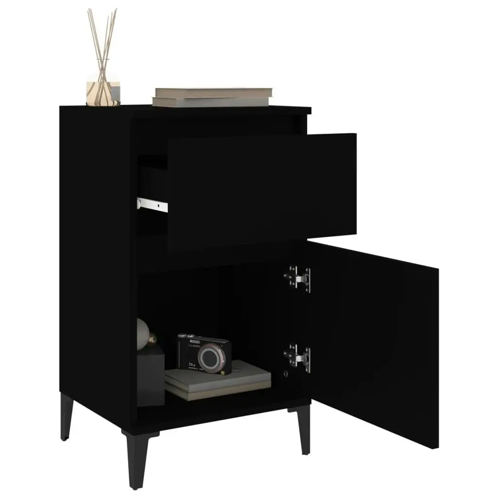 Bedside Cabinet Black 40x35x70 cm 819710