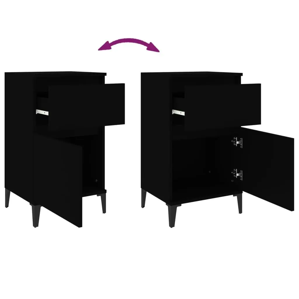 Bedside Cabinet Black 40x35x70 cm 819710