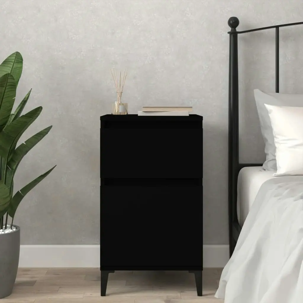 Bedside Cabinet Black 40x35x70 cm 819710