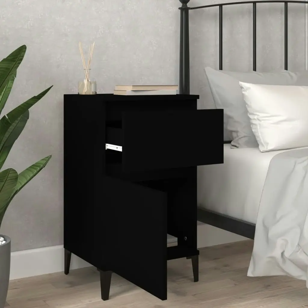 Bedside Cabinet Black 40x35x70 cm 819710