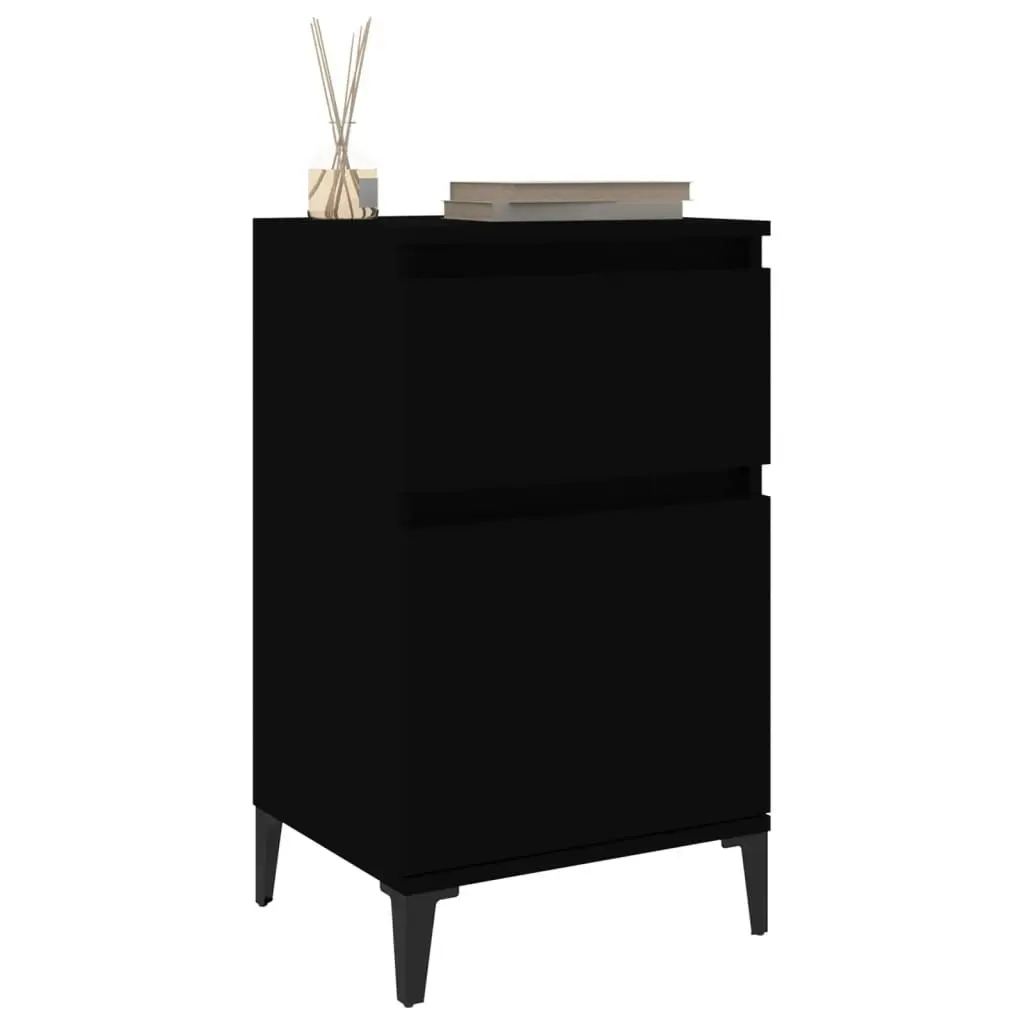 Bedside Cabinet Black 40x35x70 cm 819710