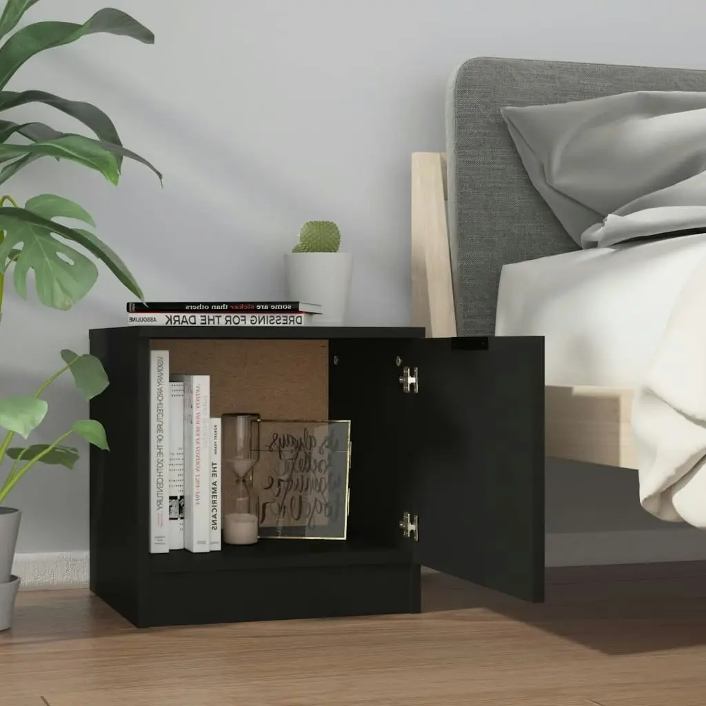 Bedside Cabinet Black 40x39x40 cm 811198