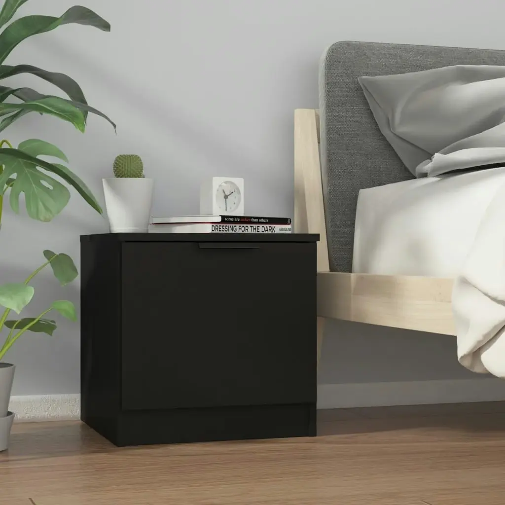 Bedside Cabinet Black 40x39x40 cm 811198