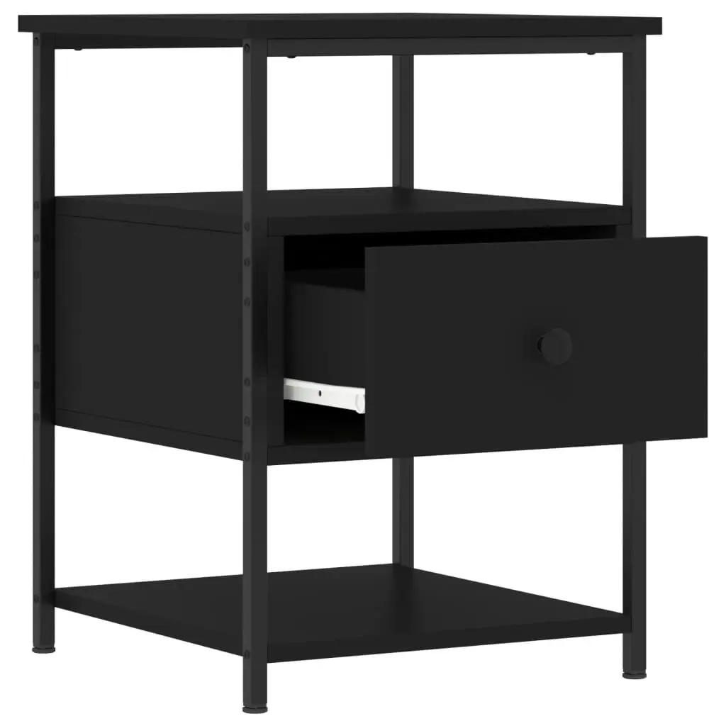 Bedside Cabinet Black 40x42x56 cm Engineered Wood 826023