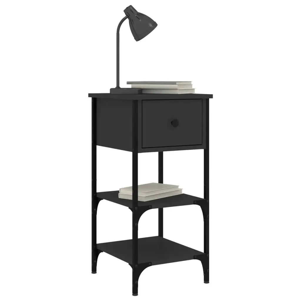 Bedside Cabinet Black 34x36x70 cm Engineered Wood 825973