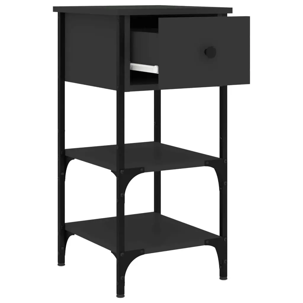 Bedside Cabinet Black 34x36x70 cm Engineered Wood 825973