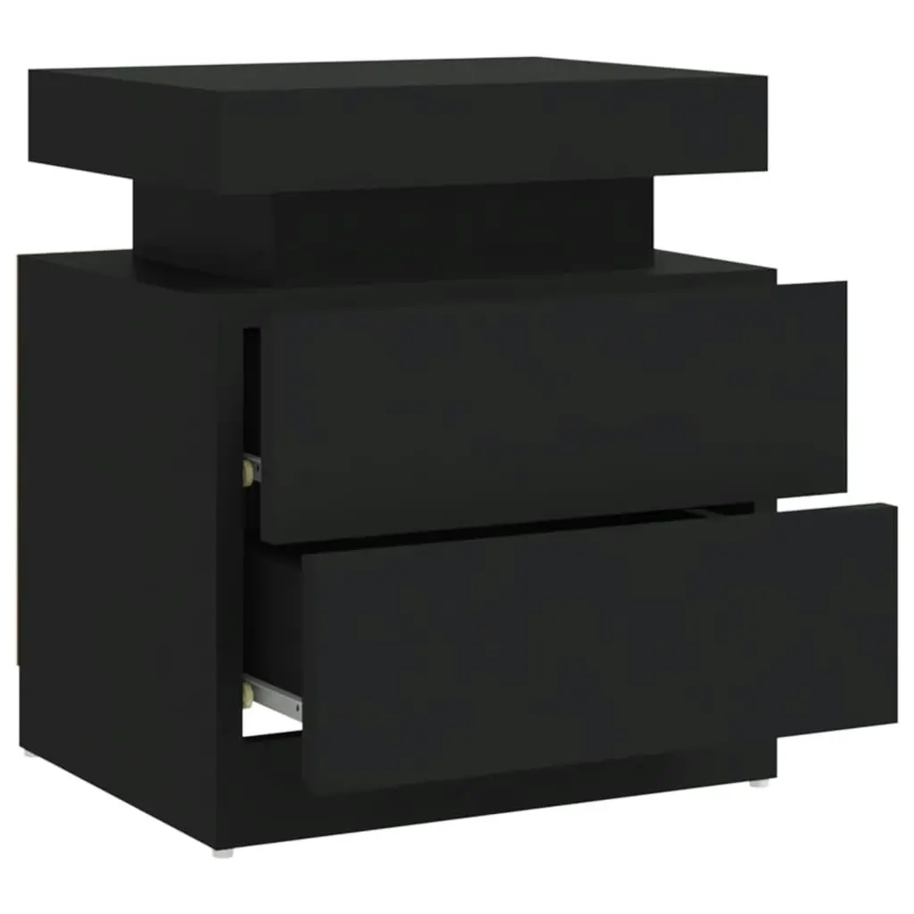 Bedside Cabinet Black 45x35x52 cm Engineered Wood 326850