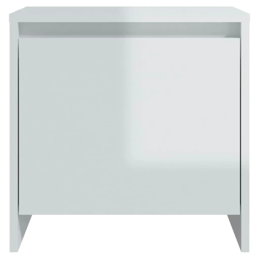 Bedside Cabinet High Gloss White 45x34x44.5 cm Engineered Wood 809875